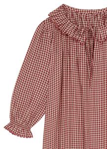 Carey Nightdress in Rust Gingham