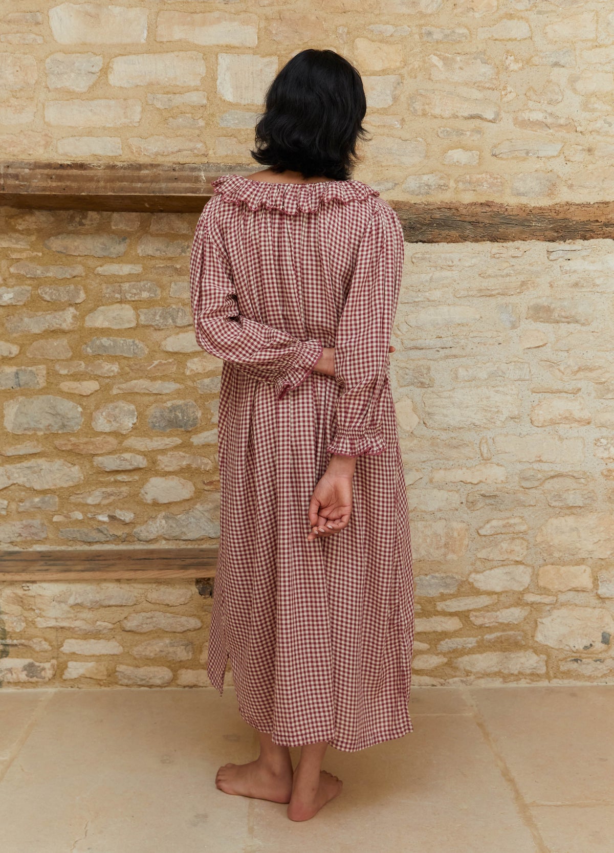 Carey Nightdress in Rust Gingham