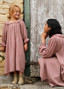 Carey Nightdress in Rust Gingham