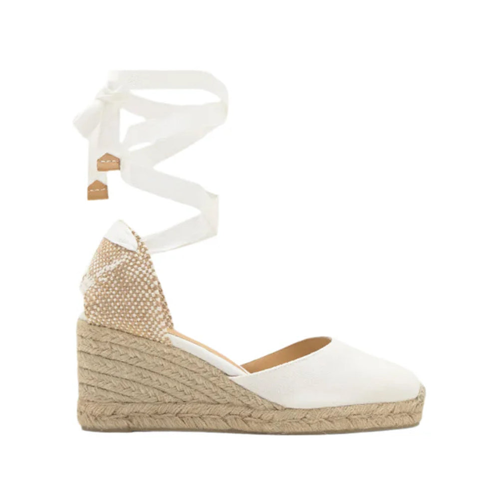 Carina 6 Espadrille in White Cotton