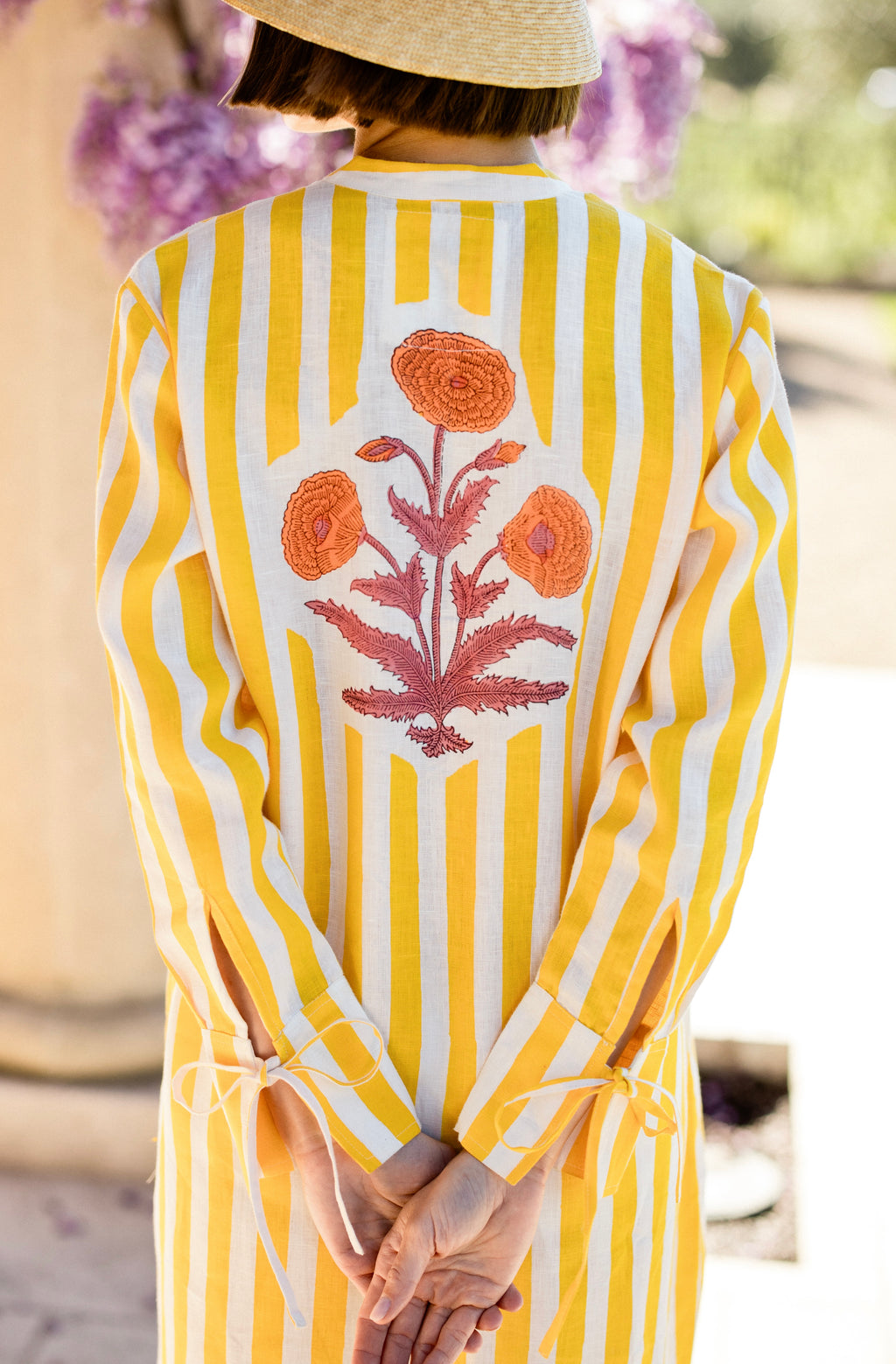 Cairo Caftan in Yellow Stripe