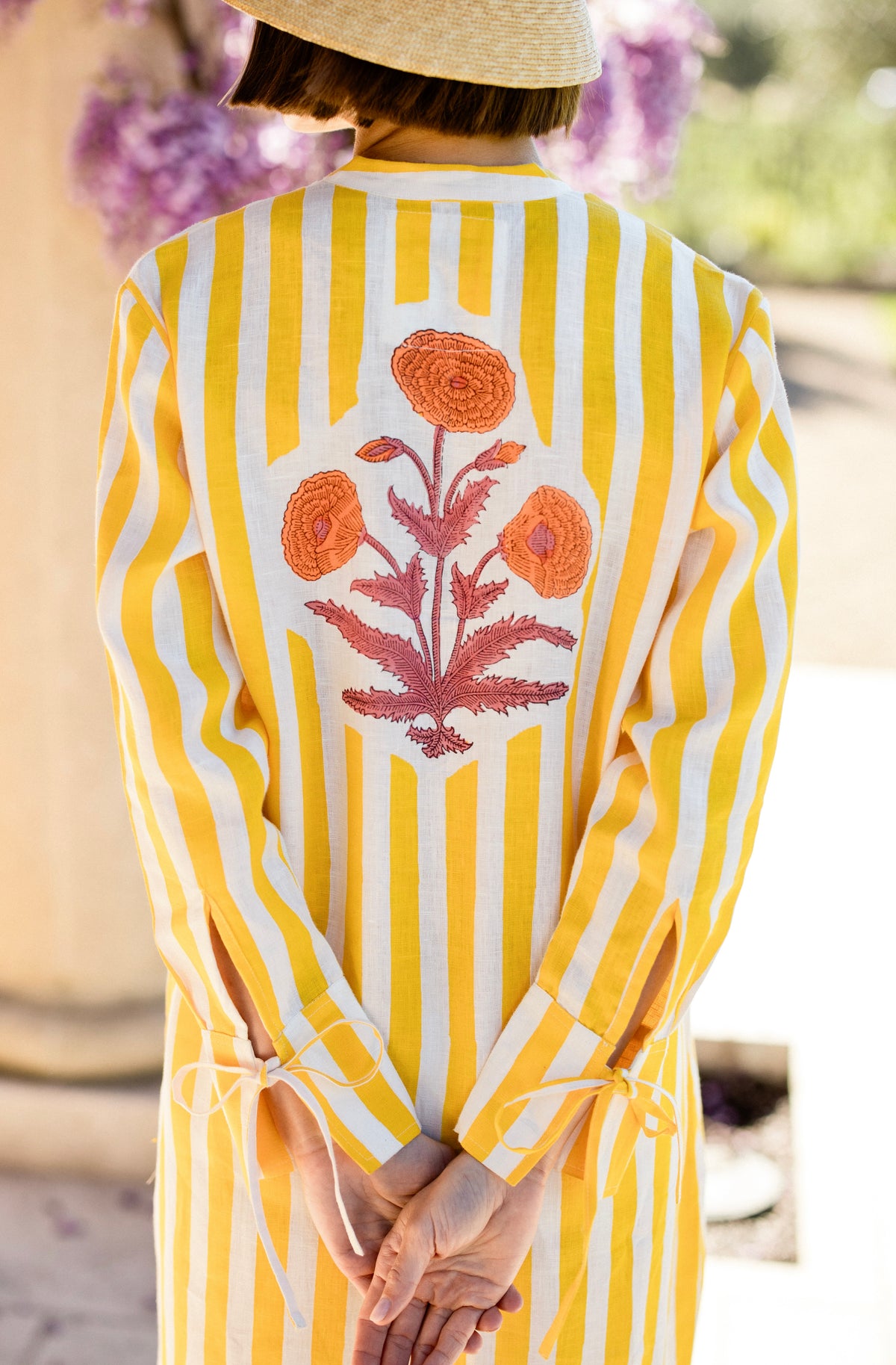 Cairo Caftan in Yellow Stripe