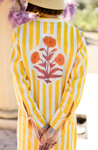 Cairo Caftan in Yellow Stripe
