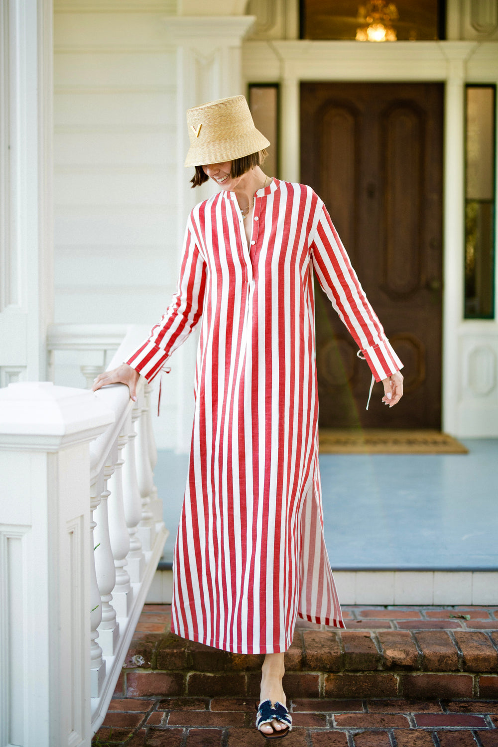 Cairo Caftan in Red Stripe