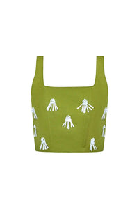The Carissa Bustier in Palm Sand Dollar.
