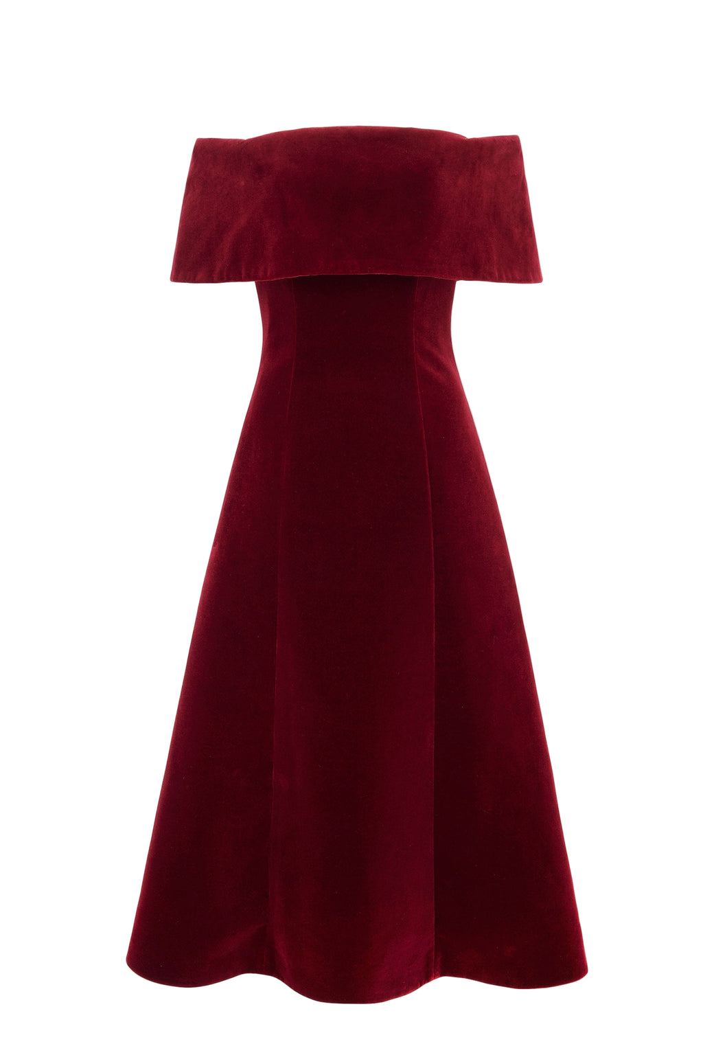 Carita Dress In Burgundy Wind Velvet| Emilia Wickstead