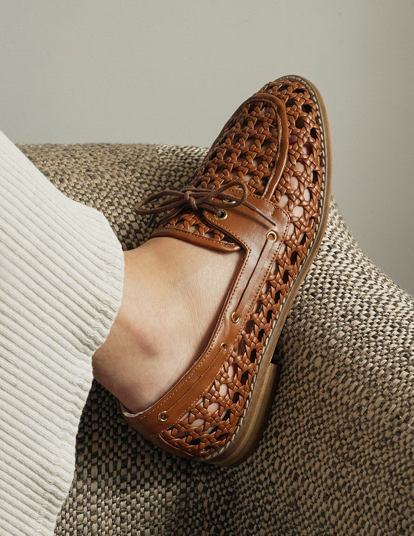 Carla Camel Leather Loafer
