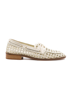 Carla Leather Loafer in White