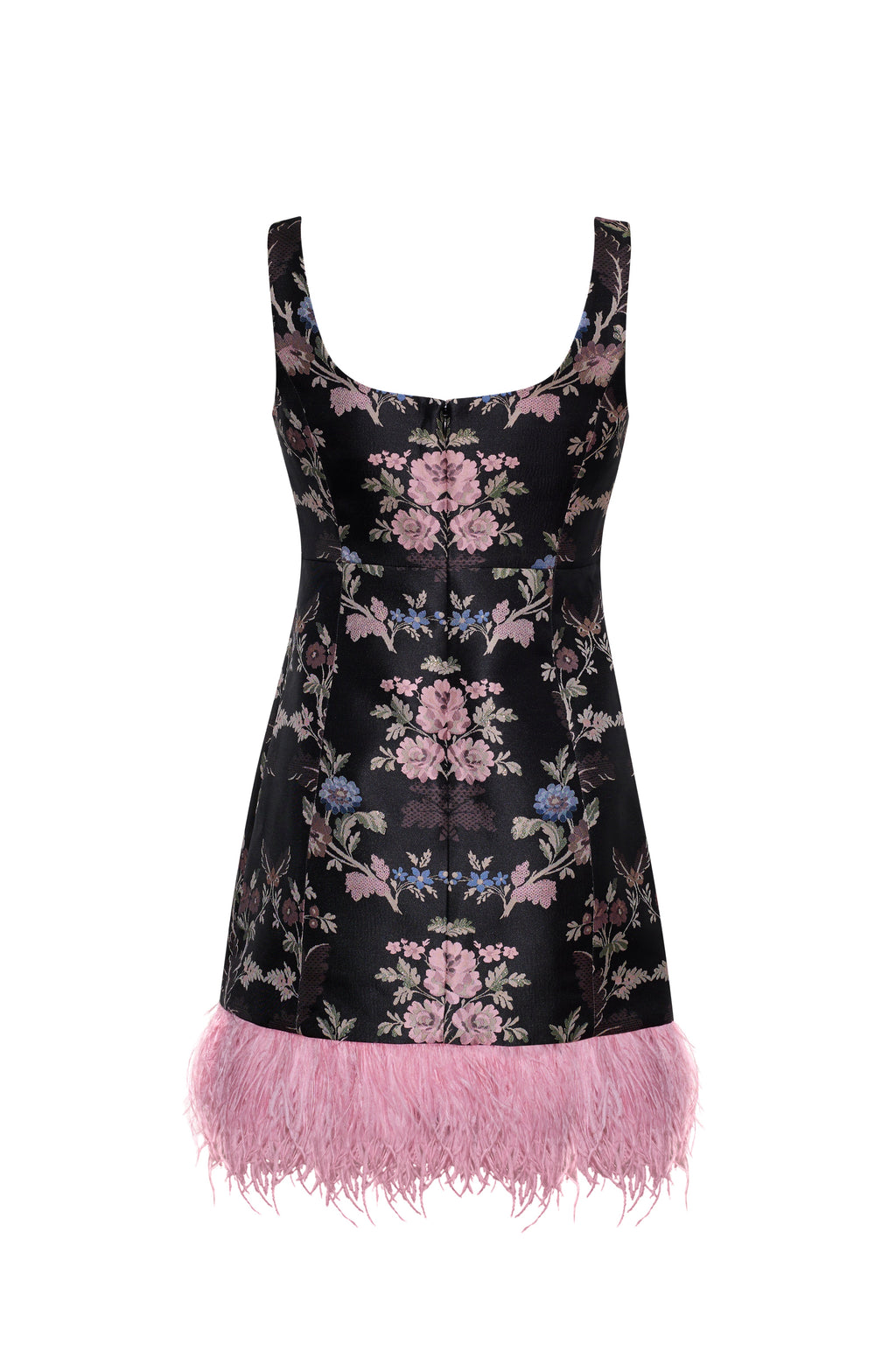 Carlie Mini Dress in Trellis Jacquard Black