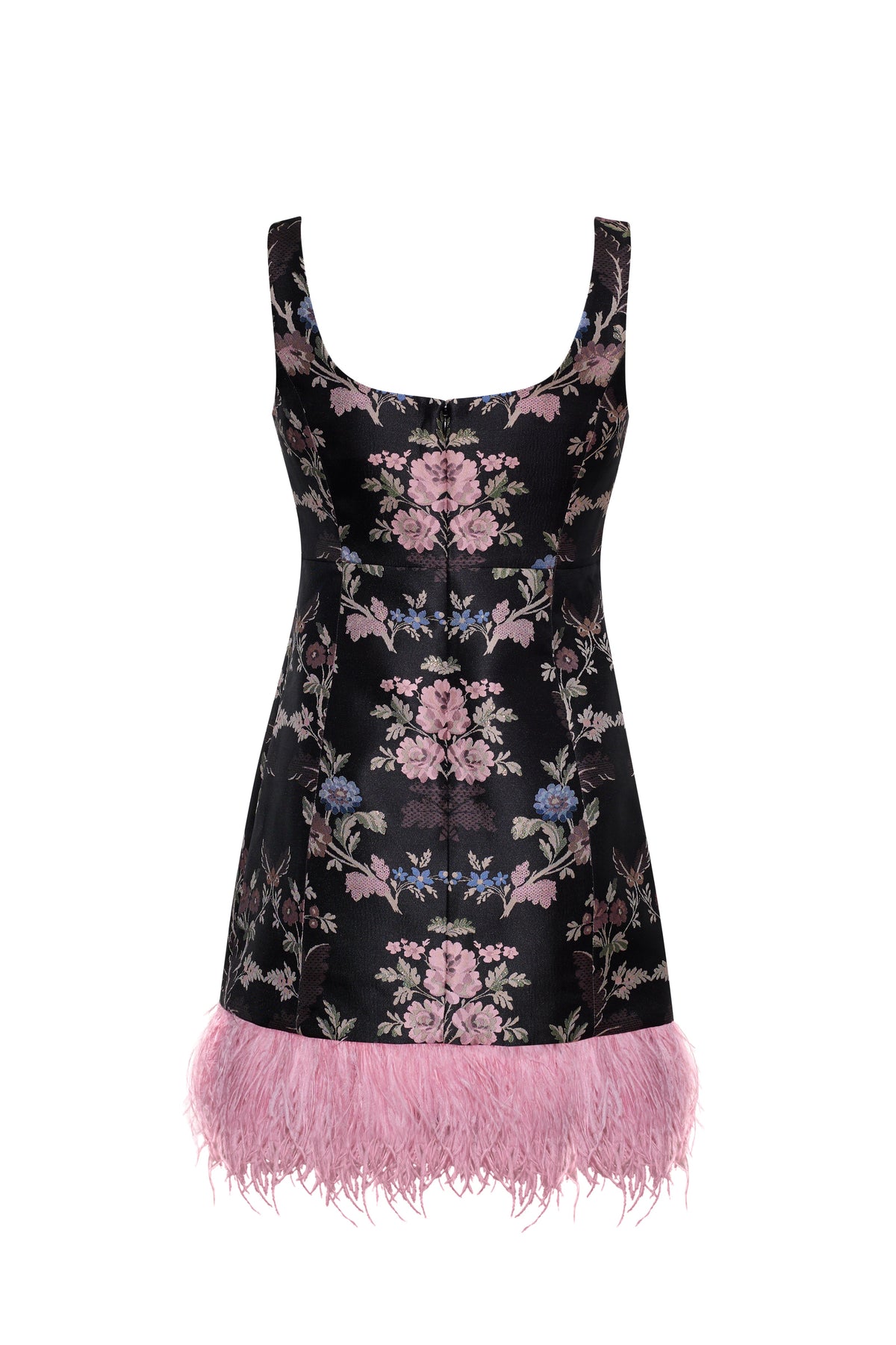 Carlie Mini Dress in Trellis Jacquard Black