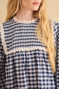 Carlyle Dress in Navy & White