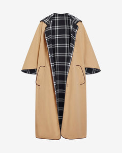 Carlisle Reversible Coat in Dark Fig Plaid