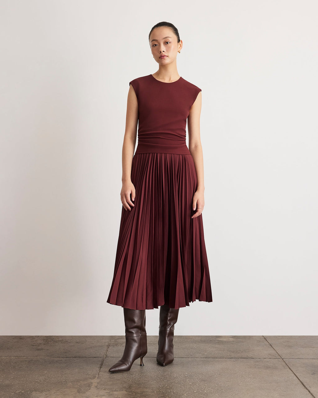 Carly Dress in Deep Redwood