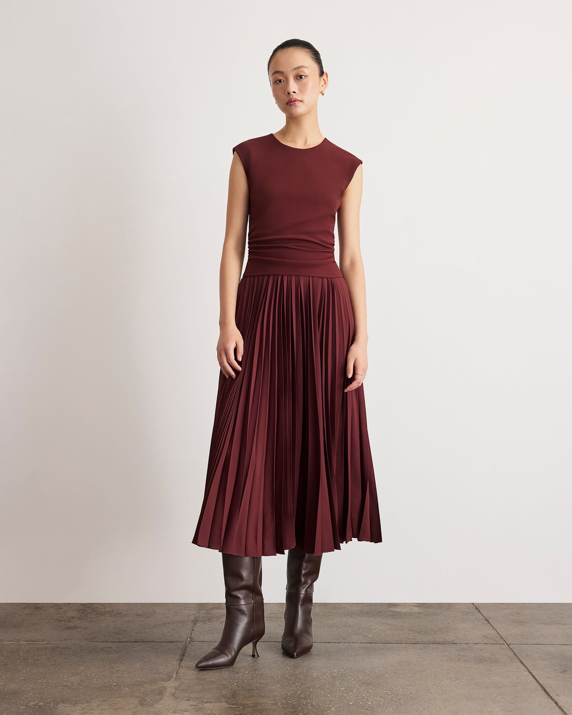 Carly Dress in Deep Redwood