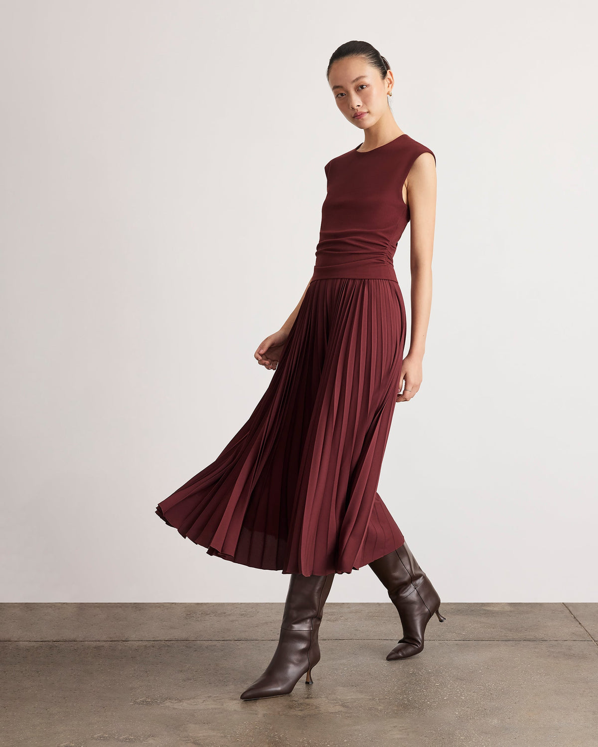 Carly Dress in Deep Redwood