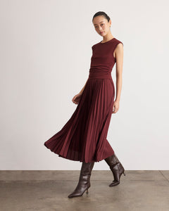 Carly Dress in Deep Redwood