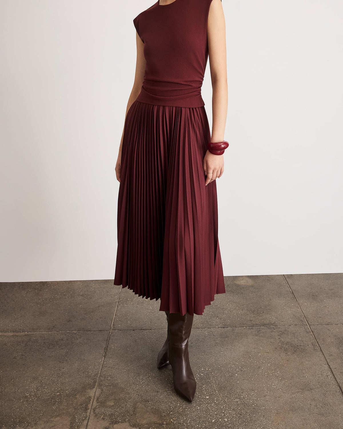 Carly Dress in Deep Redwood