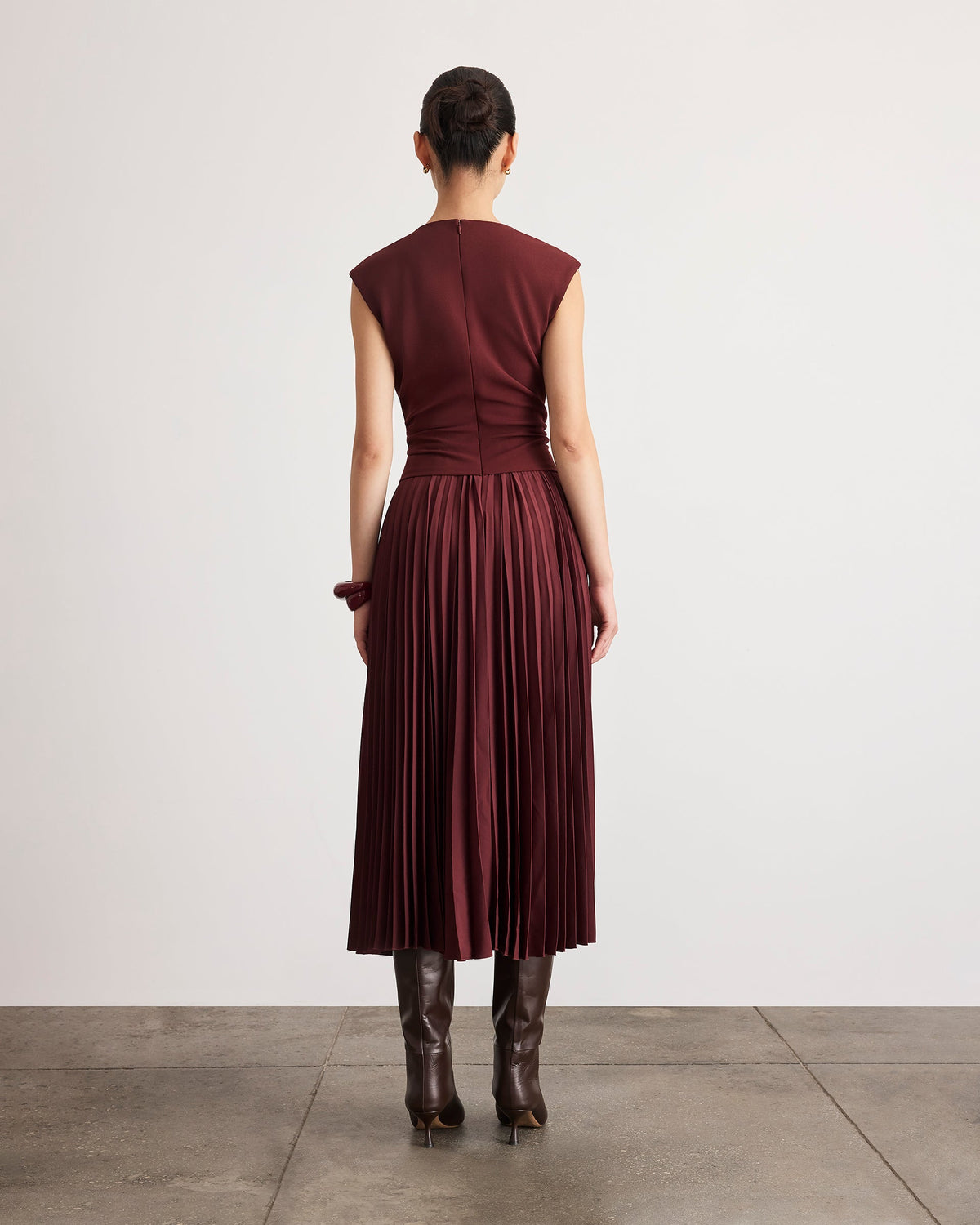Carly Dress in Deep Redwood