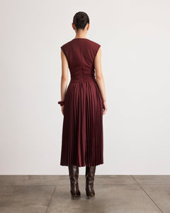 Carly Dress in Deep Redwood