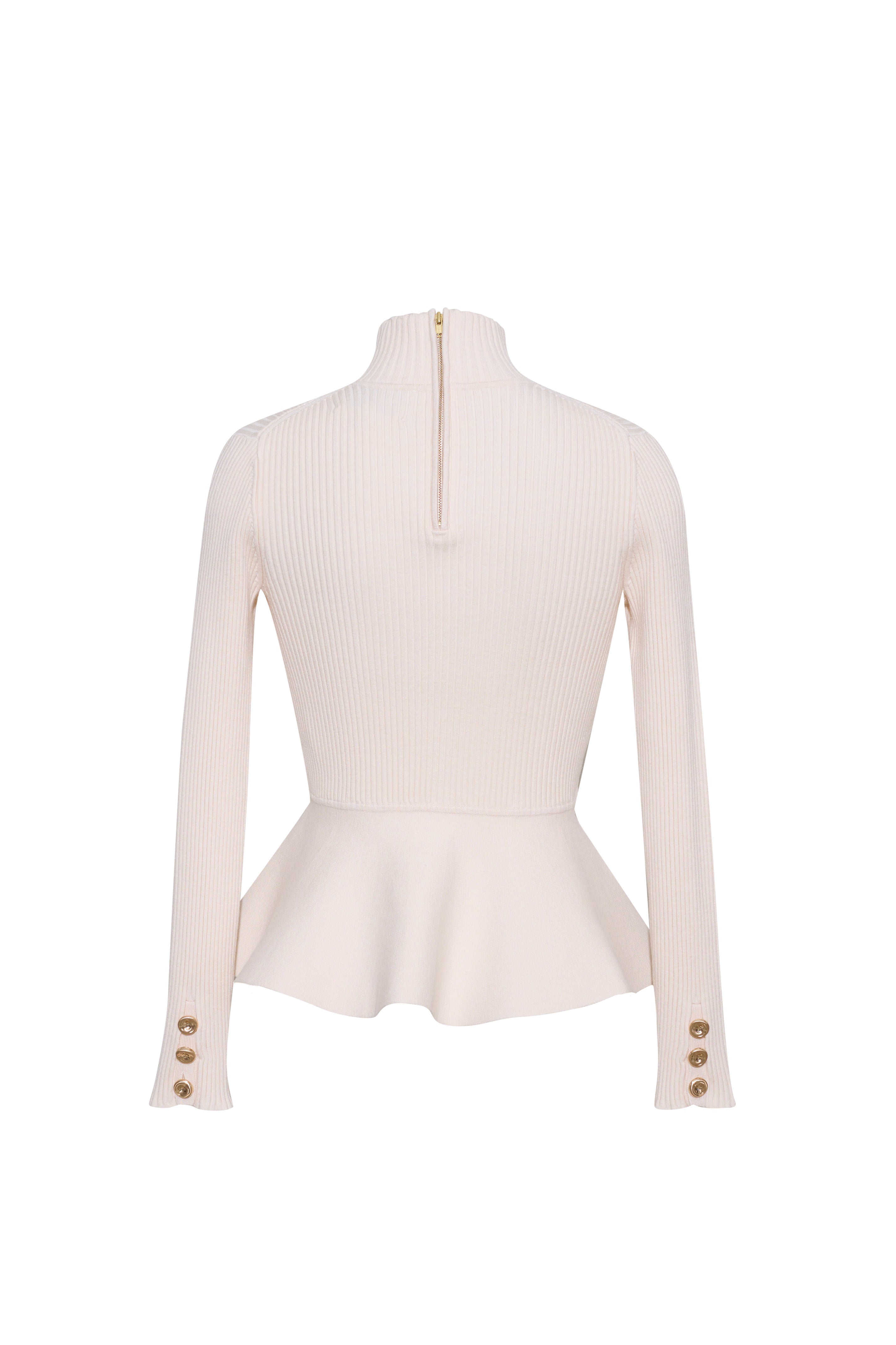 Carlyle Peplum Top in Ivory | Over The Moon