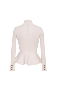 Carlyle Peplum Top in Ivory