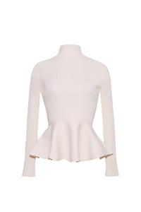 Carlyle Peplum Top in Ivory