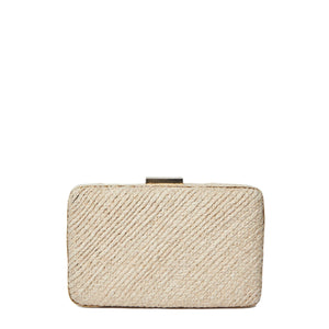 Carmen Woven Straw Clutch Bag in Natural