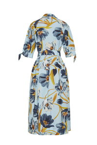 Caro Midi Dress in Marais Bloom Blue
