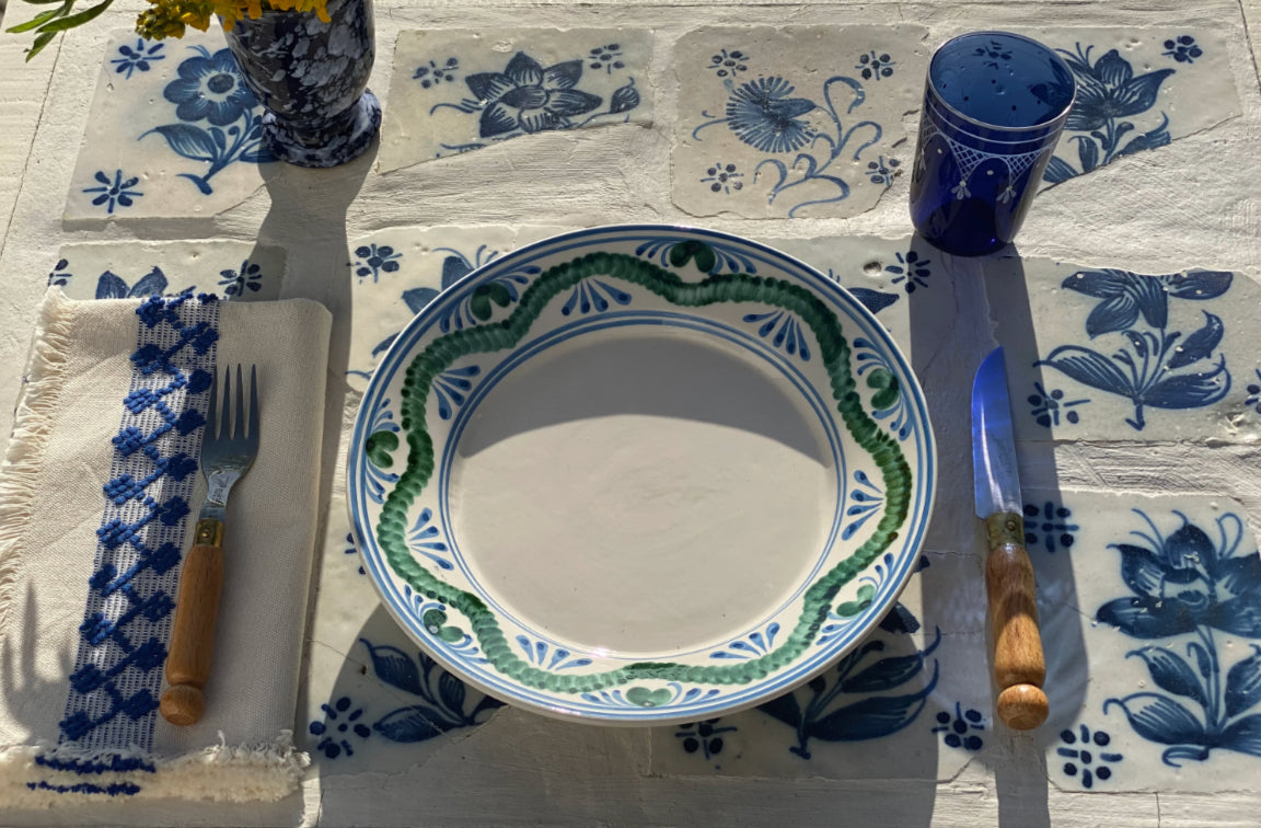Caterpillar Blue Dinner Plate