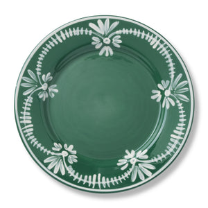 Dinner Plate With White Floral Trim in Cypress