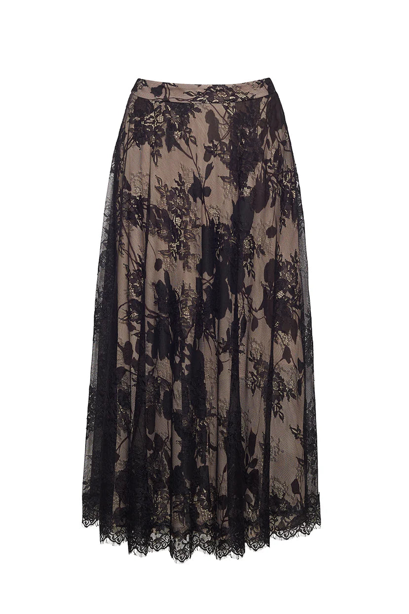 Carolina Skirt in Black Chantilly Lace