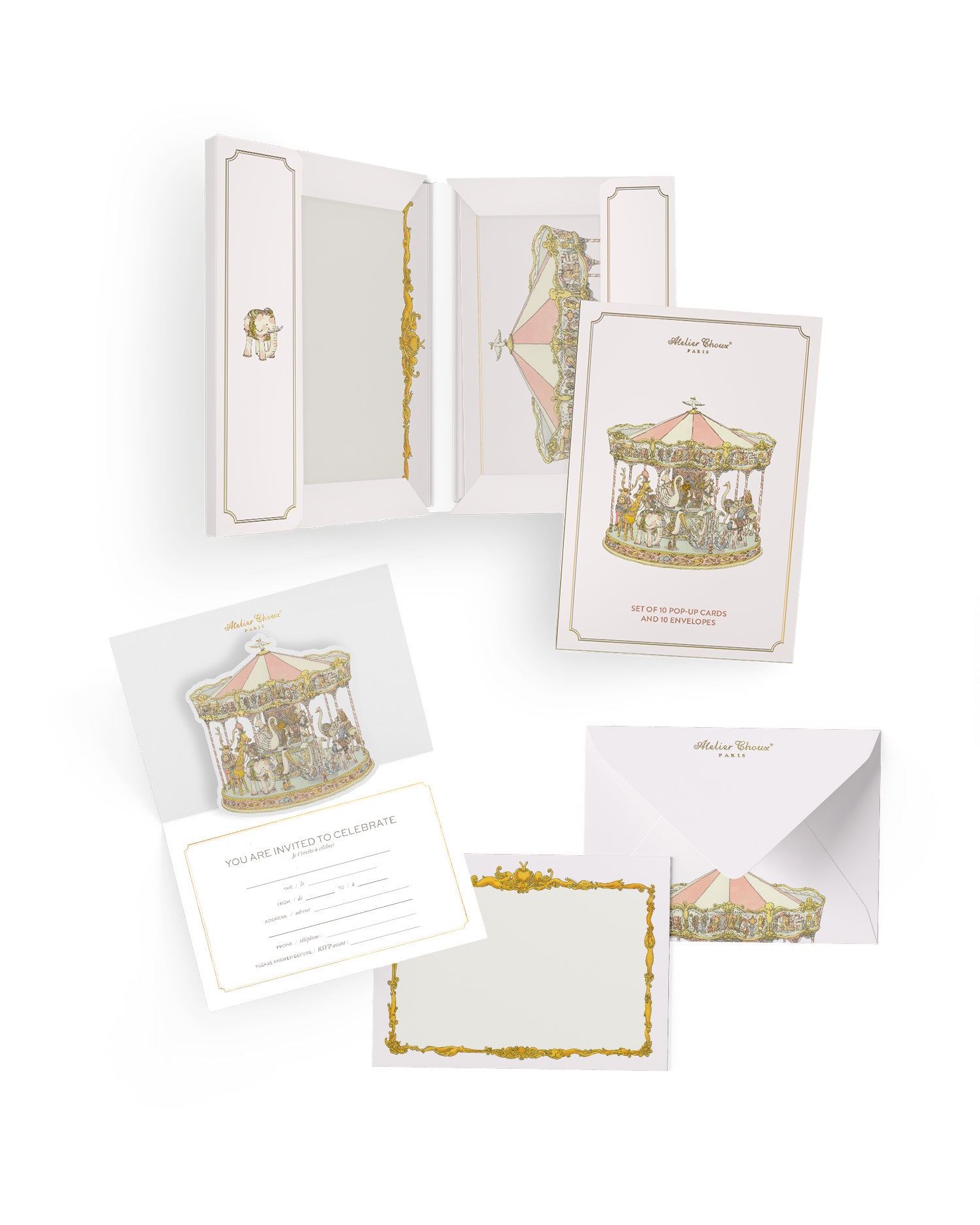 Carousel Pop-Up Invitation Set