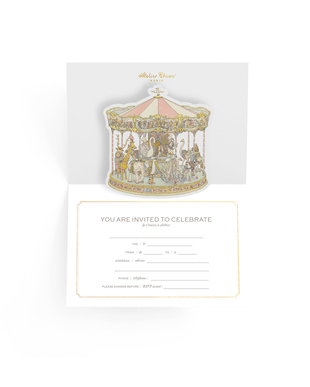 Carousel Pop-Up Invitation Set