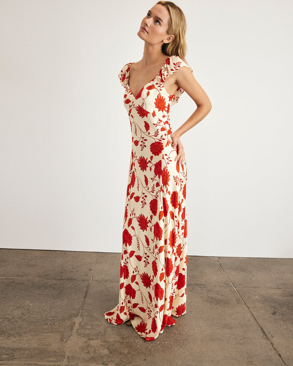 Carrie Dress in Cream & Tomato