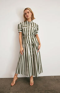 Carrington Dress in Fern & Ivory