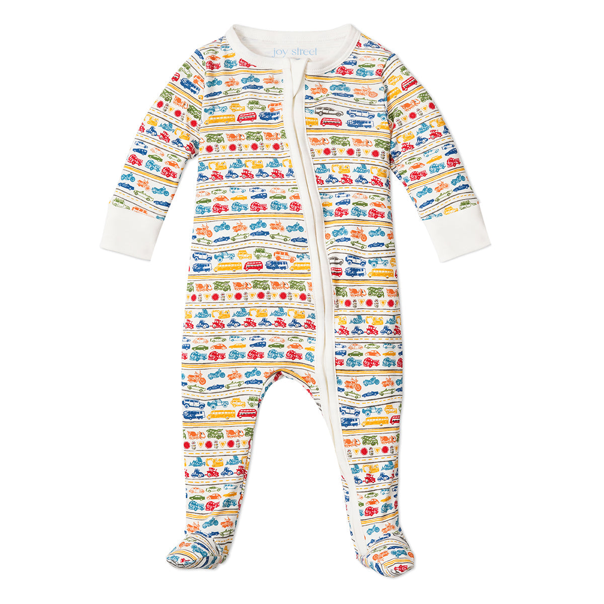 Joy Street Kids Cars and Trucks Zip Baby Onesie