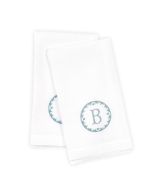 Carta Initial 'R' Guest Towel in Pool Set of 4