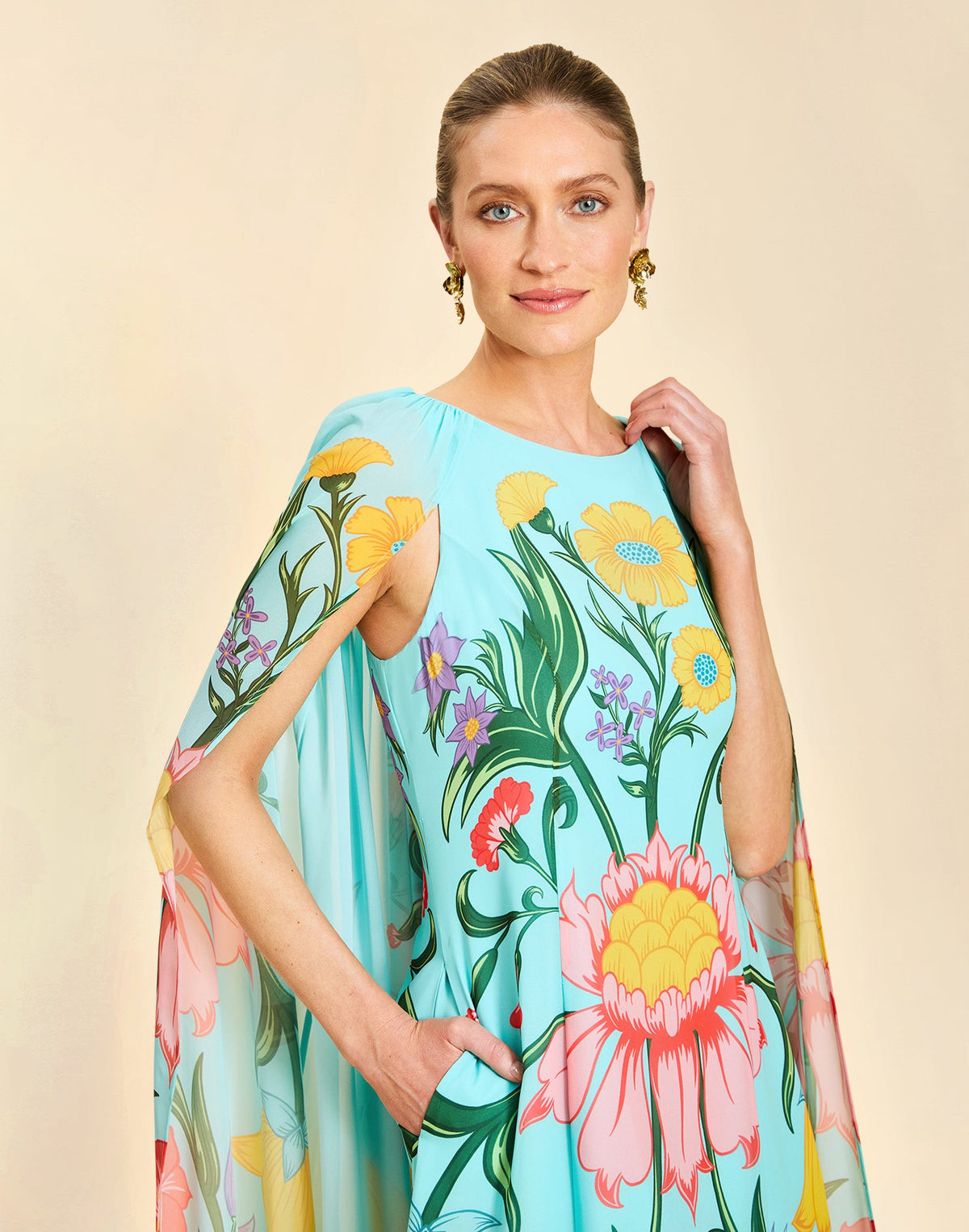 Cartagena Cape Gown in San Juan Garden