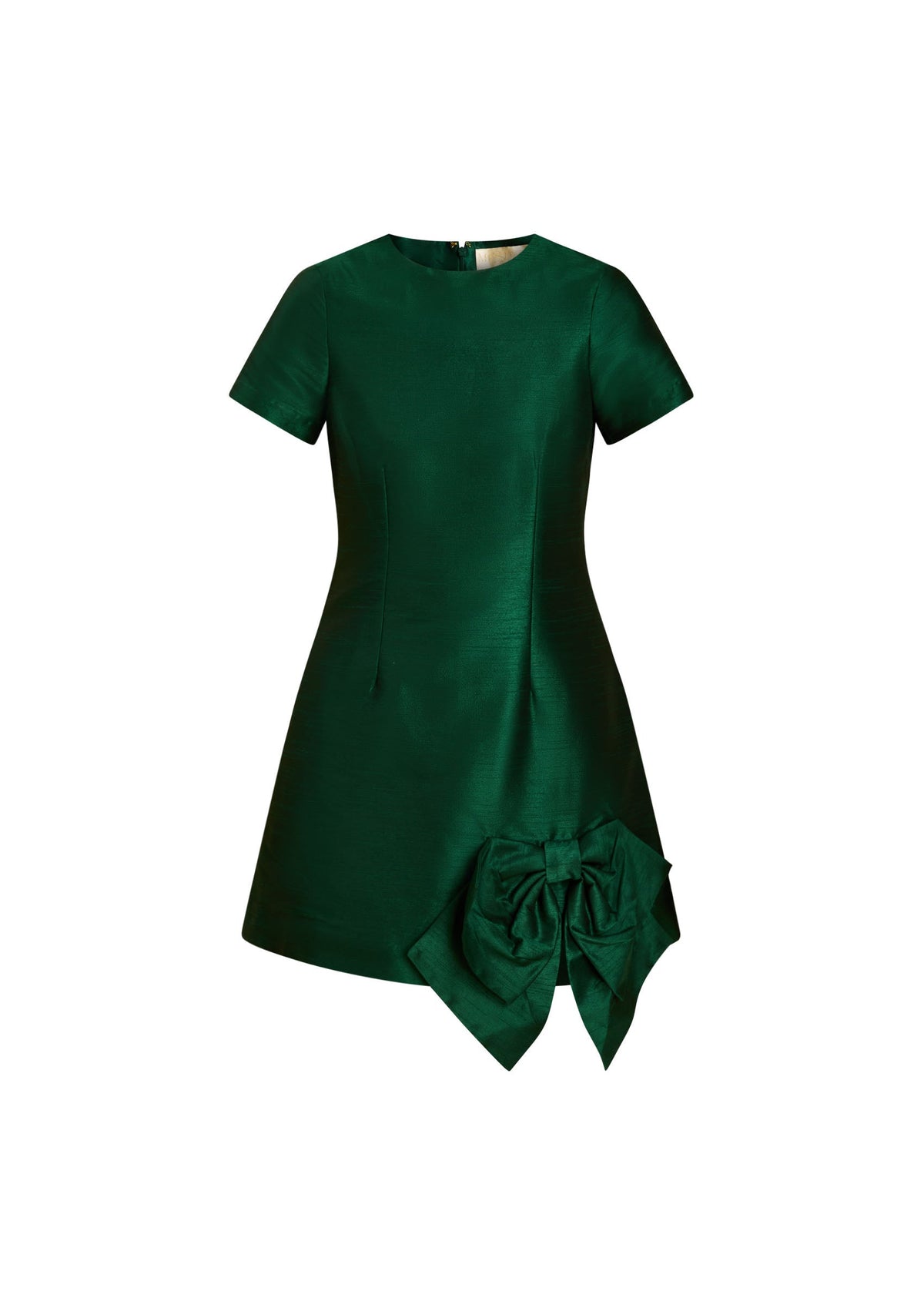Carter Bow Mini Dress in Emerald Green