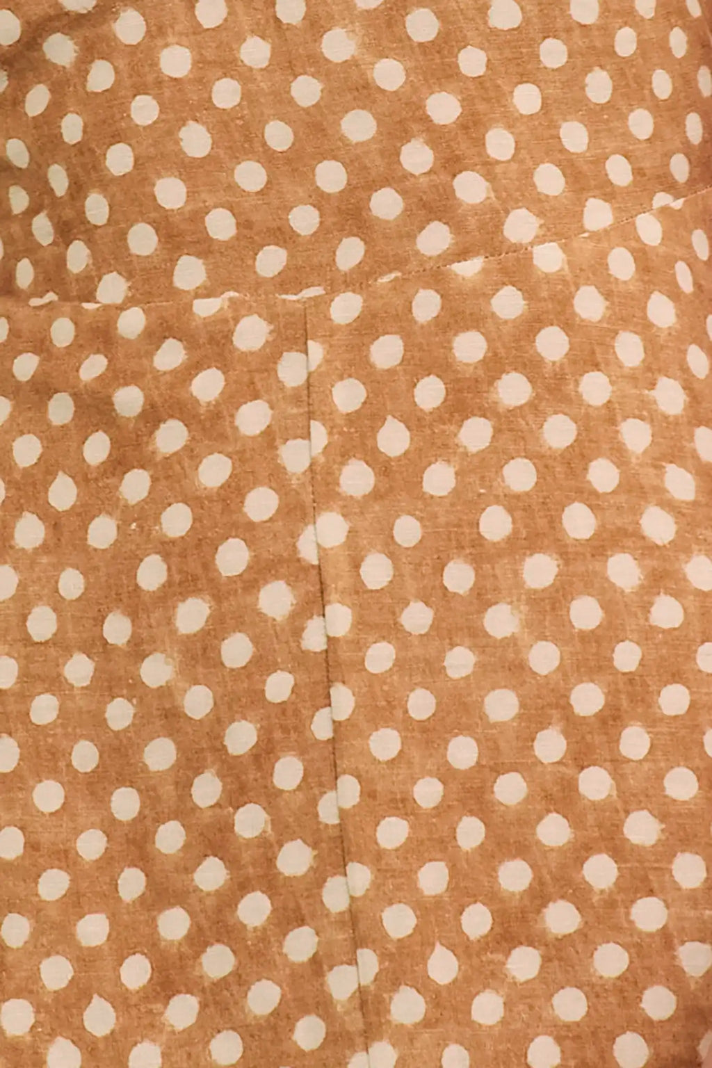 Close up of The Casey Dress in Coconut Sand Dot.