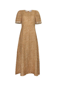 The Casey Dress in Coconut Sand Dot.