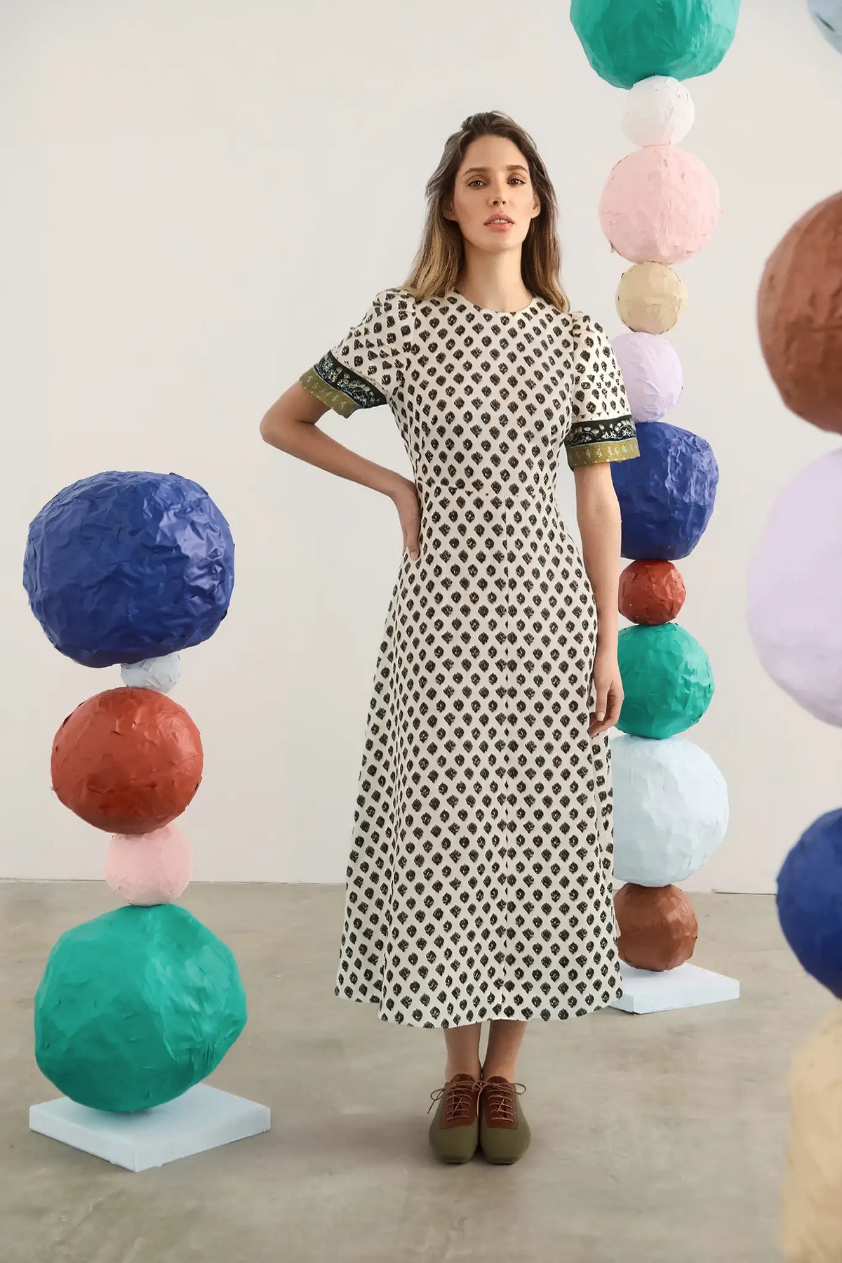 The Casey Dress in Thistle & Vine Cream.