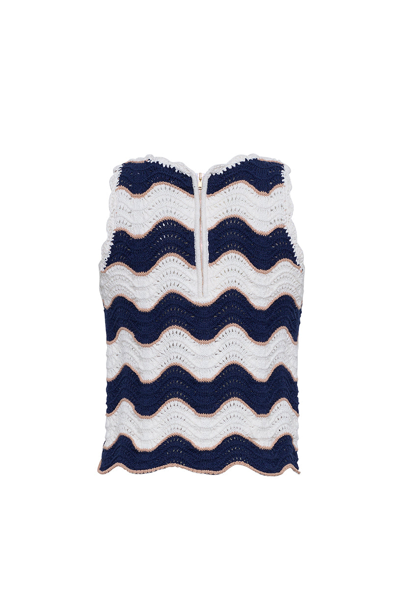 Casey Top in Wave Stripe Crochet