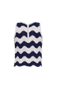 Casey Top in Wave Stripe Crochet