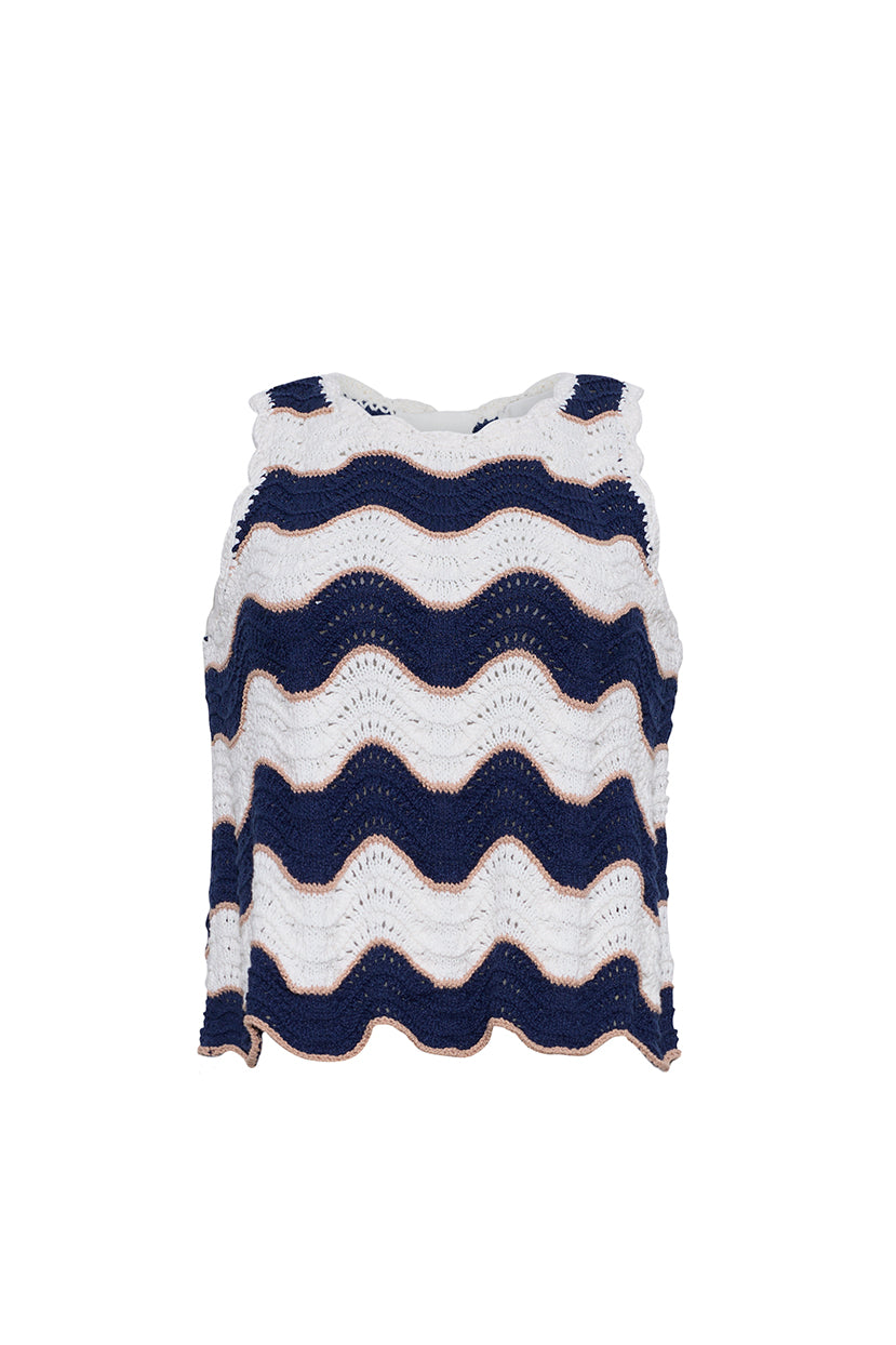 Casey Top in Wave Stripe Crochet