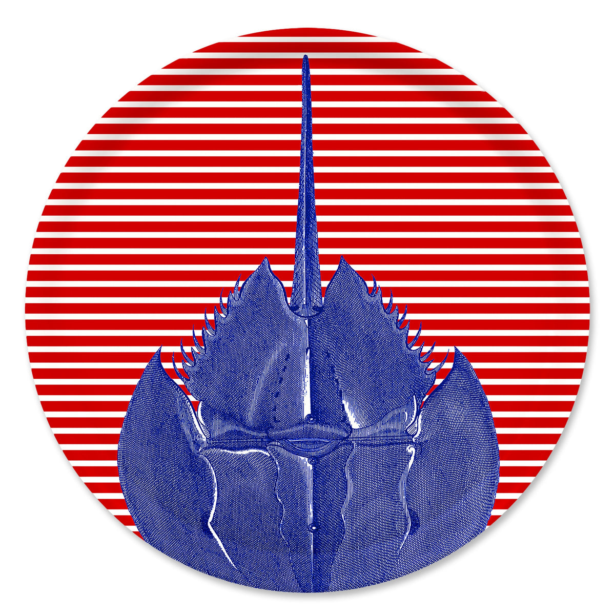 Horseshoe Crab Large Round Birchwood Tray