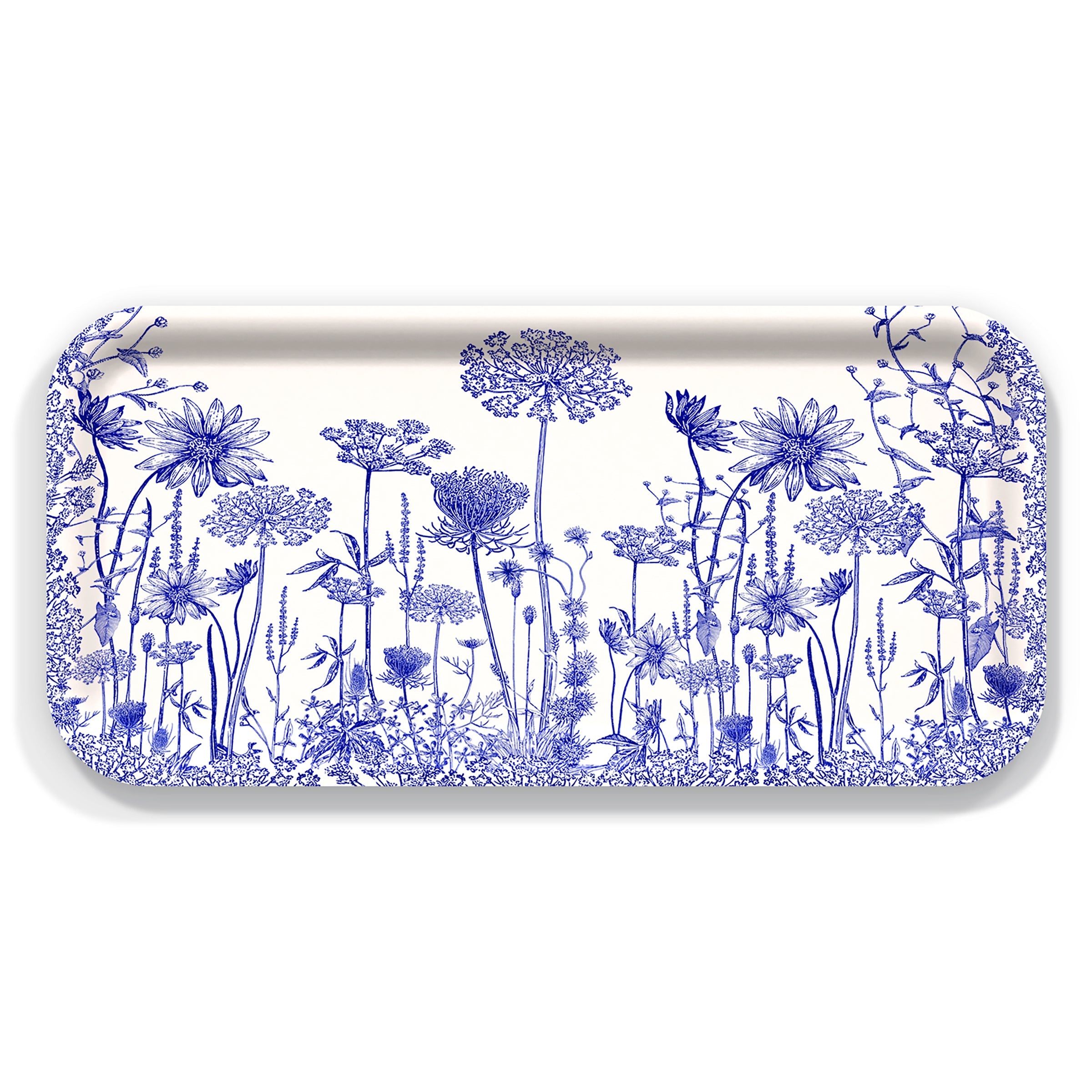 Summer Blues Small Rectangular Birchwood Tray