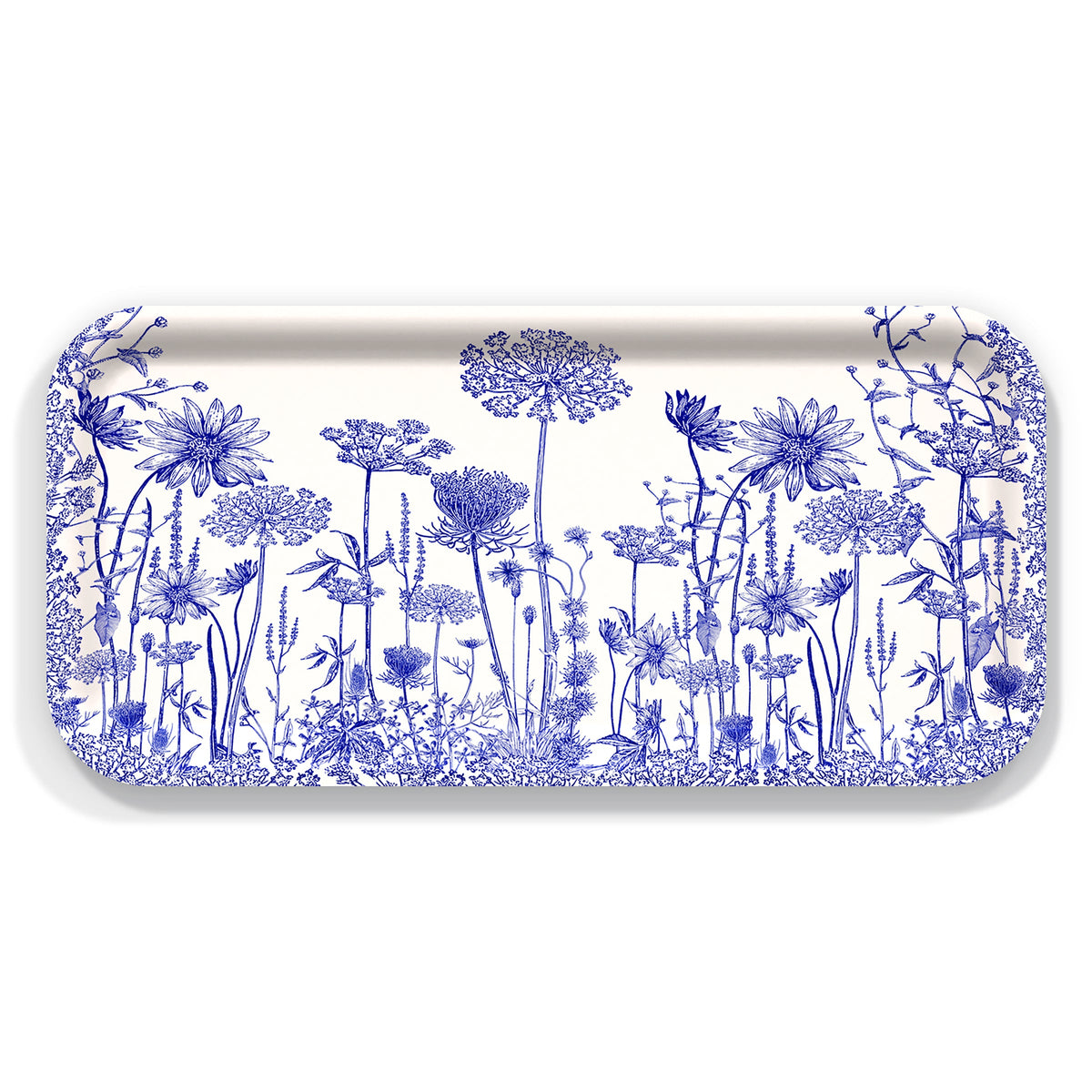 Summer Blues Small Rectangular Birchwood Tray
