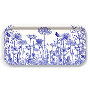 Summer Blues Small Rectangular Birchwood Tray