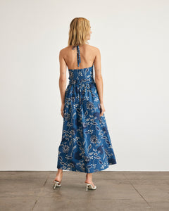 Cassandra Dress in French Blue & Cream